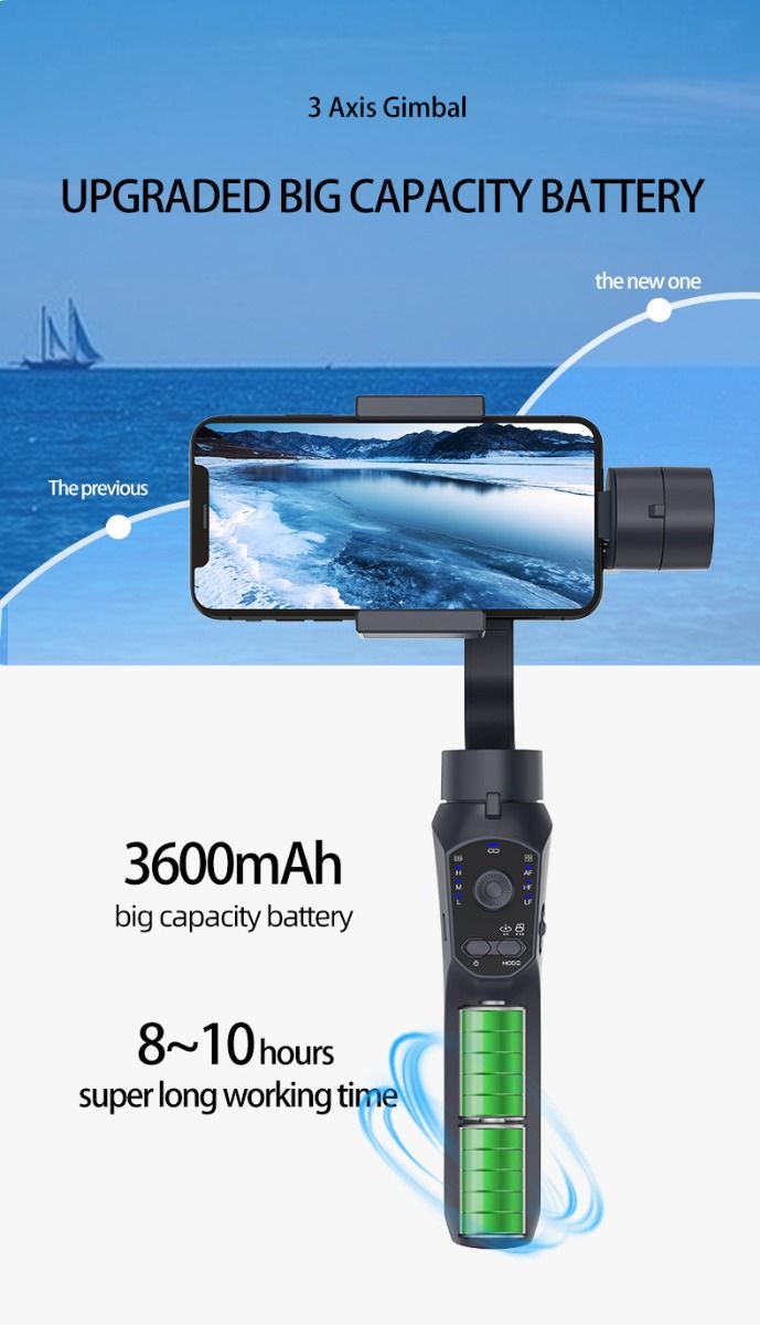 F10 Pro Stabilisator 3-Assen Telefoon Gimbal voor mobiele filmproductie met smartphone-compatibiliteit en gezichtsherkenning