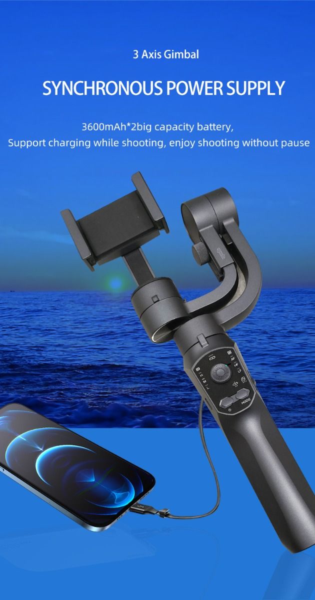 F10 Pro Stabilisator 3-Assen Telefoon Gimbal voor mobiele filmproductie met smartphone-compatibiliteit en gezichtsherkenning