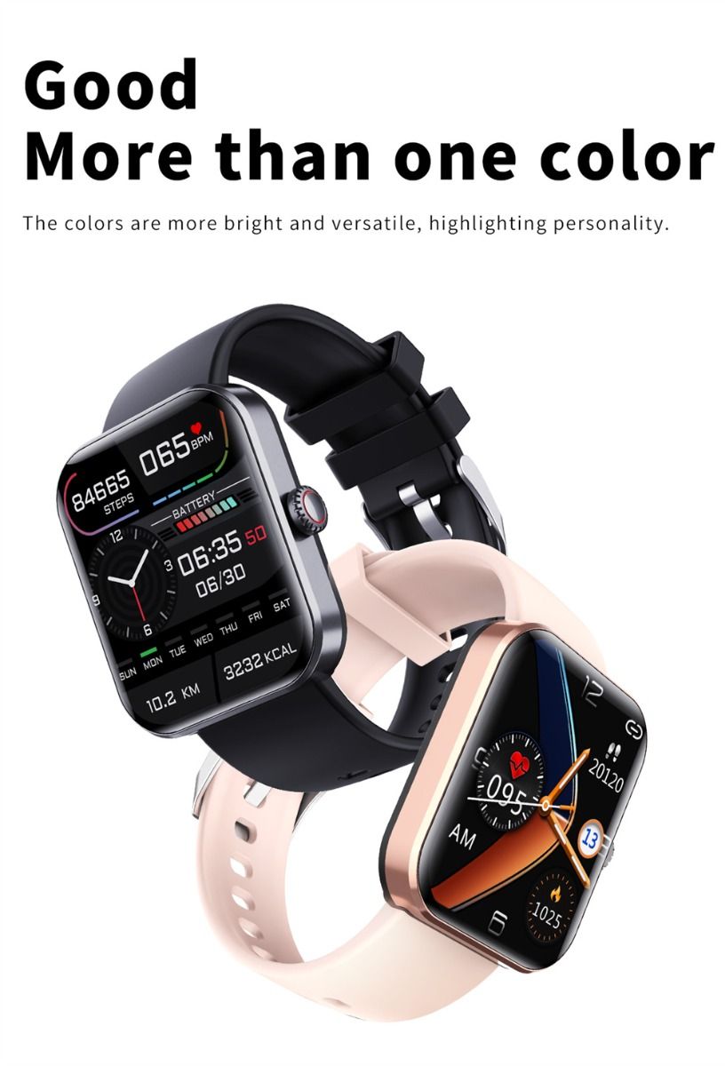 F57L Smartwatch Bloedglucose Bloeddruk Hartslag Temperatuurmonitoring Sportmonitoring 1.91 Inch Sn