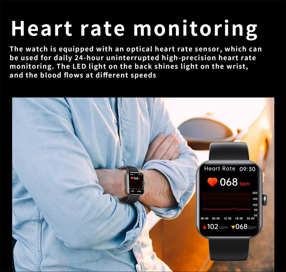 F57L Smartwatch Bloedglucose Bloeddruk Hartslag Temperatuurmonitoring Sportmonitoring 1.91 Inch Sn