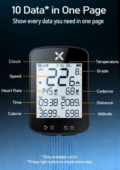 XOSS G+ G2 Fietscomputer GPS Generatie Draadloze Snelheidsmeter Tracker met Aangepast Scherm en Hartslagsensor