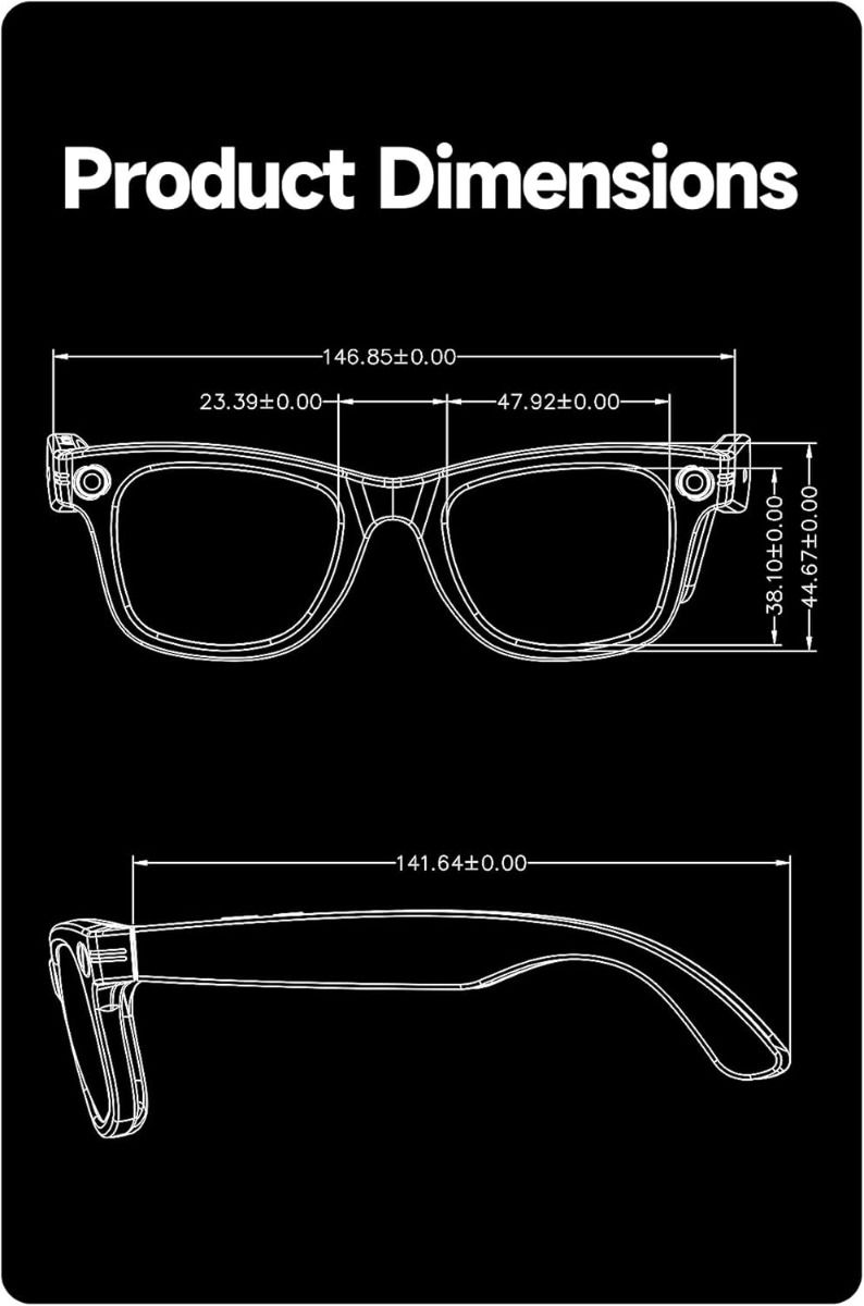 AI Smart Translation Glasses, Smart Glasses met Camera en Bluetooth, AI Glazen voor Oproepen & Muziek, UV-bescherming, Anti-Blauw Licht Bril voor Dagelijks Gebruik