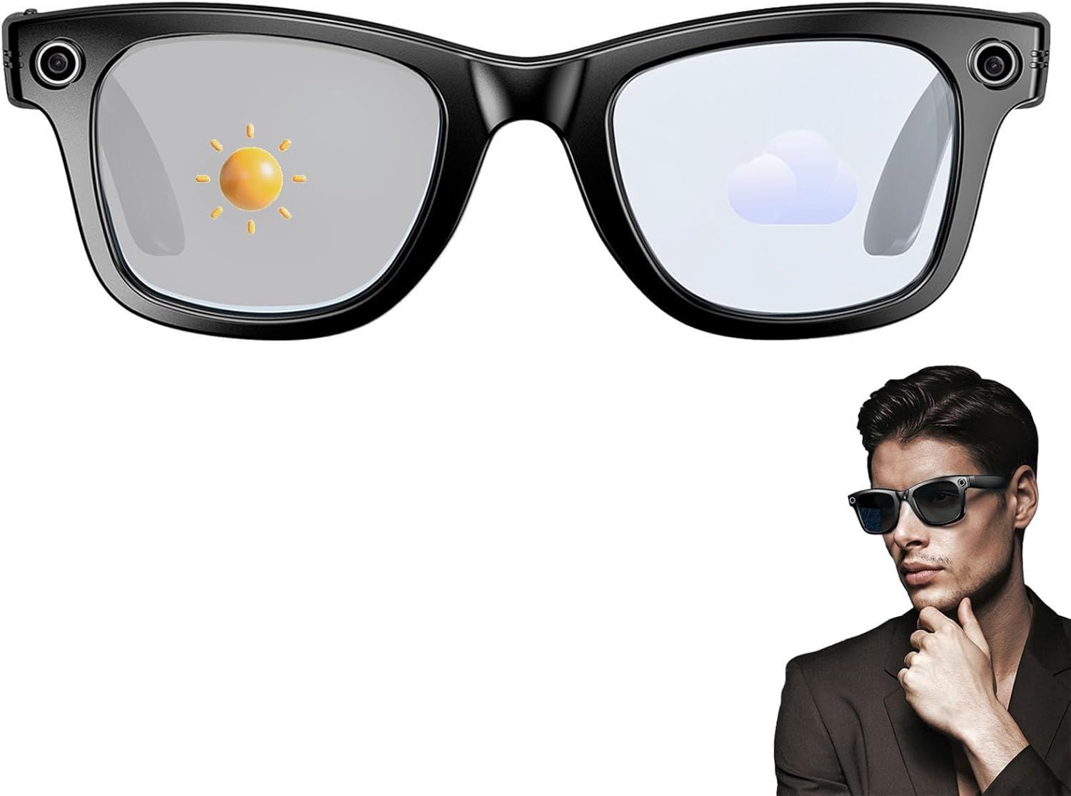 AI Smart Translation Glasses, Smart Glasses met Camera en Bluetooth, AI Glazen voor Oproepen & Muziek, UV-bescherming, Anti-Blauw Licht Bril voor Dagelijks Gebruik