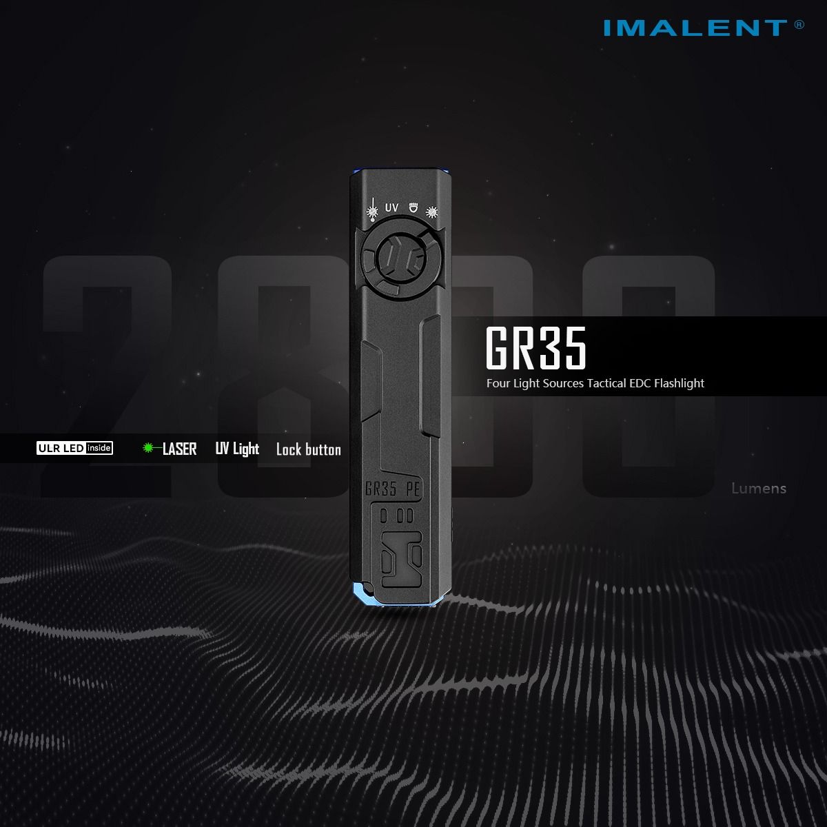 IMALENT GR35 2800 lumen LED EDC-zaklamp (groen)