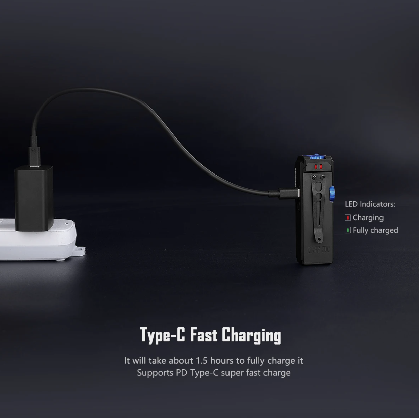 IMALENT GR36 EDC 2800 Lumen Type-C Oplaadbare Magnetische Superheldere Clip-on LED-zaklampen