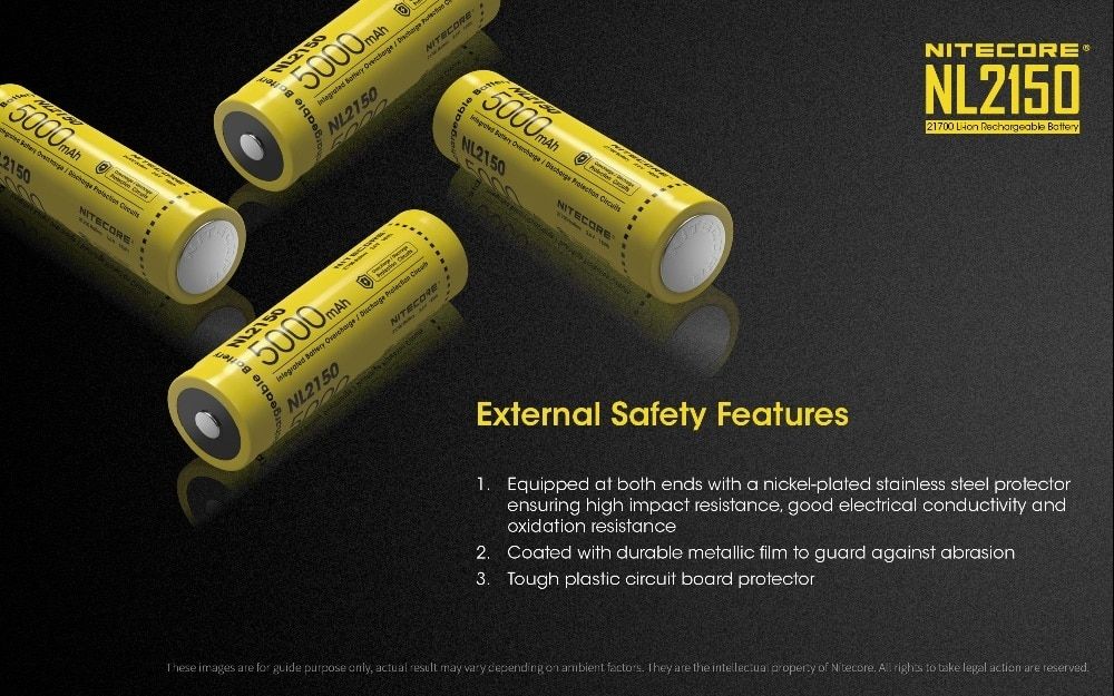 NITECORE NL2150 5000mAh 3.6V 21700 Oplaadbare batterij voor krachtige zaklamp, drone, outdooruitrusting