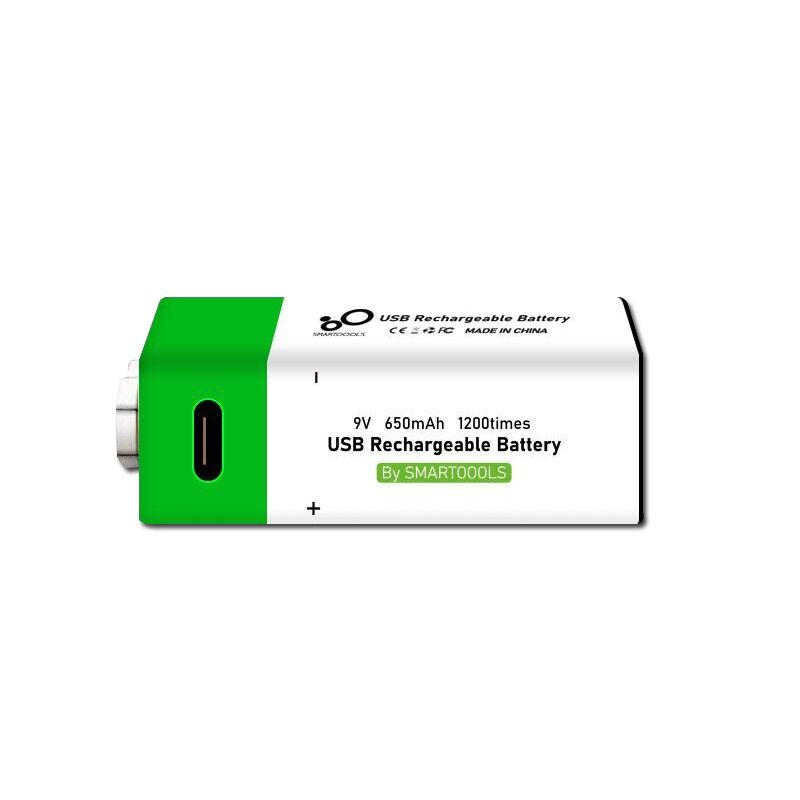 9V 6F22 650mAh USB oplaadbare batterij Milieuvriendelijke Li-ion stroom voor speelgoed microfoon multimeter en meer