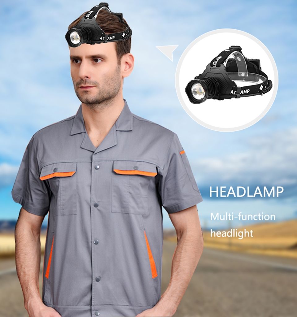 XHP70 LED Hoofdlamp 8000LM USB Oplaadbare Buitenverlichting IPX5 Waterdicht Instelbare Modi voor Kamperen en Wandelen