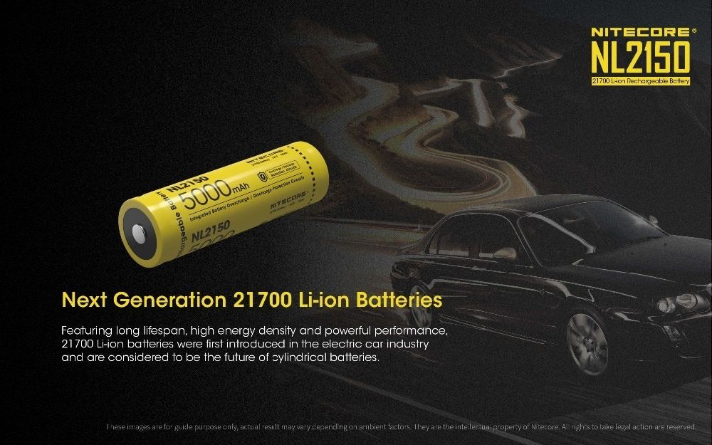NITECORE NL2150 5000mAh 3.6V 21700 Oplaadbare batterij voor krachtige zaklamp, drone, outdooruitrusting