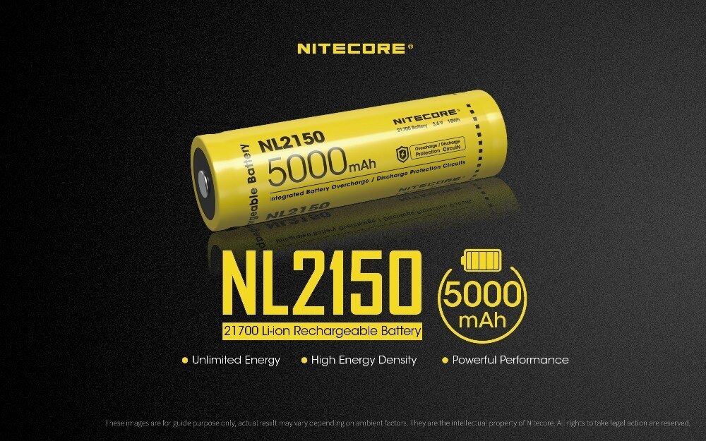 NITECORE NL2150 5000mAh 3.6V 21700 Oplaadbare batterij voor krachtige zaklamp, drone, outdooruitrusting