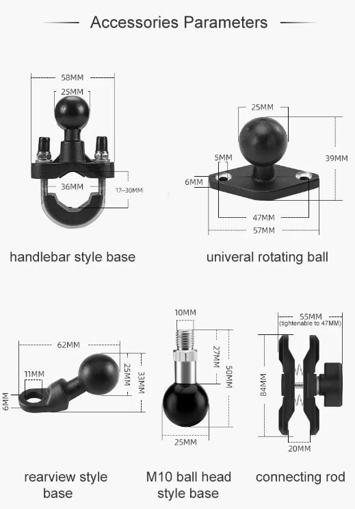 ROCKBROS Telefoonhouder Aluminium Draaibare en Verstelbare Motorfietstelefoonhouder met Siliconen Schokabsorptie