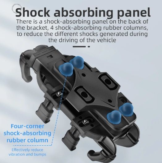 ROCKBROS Telefoonhouder Aluminium Draaibare en Verstelbare Motorfietstelefoonhouder met Siliconen Schokabsorptie