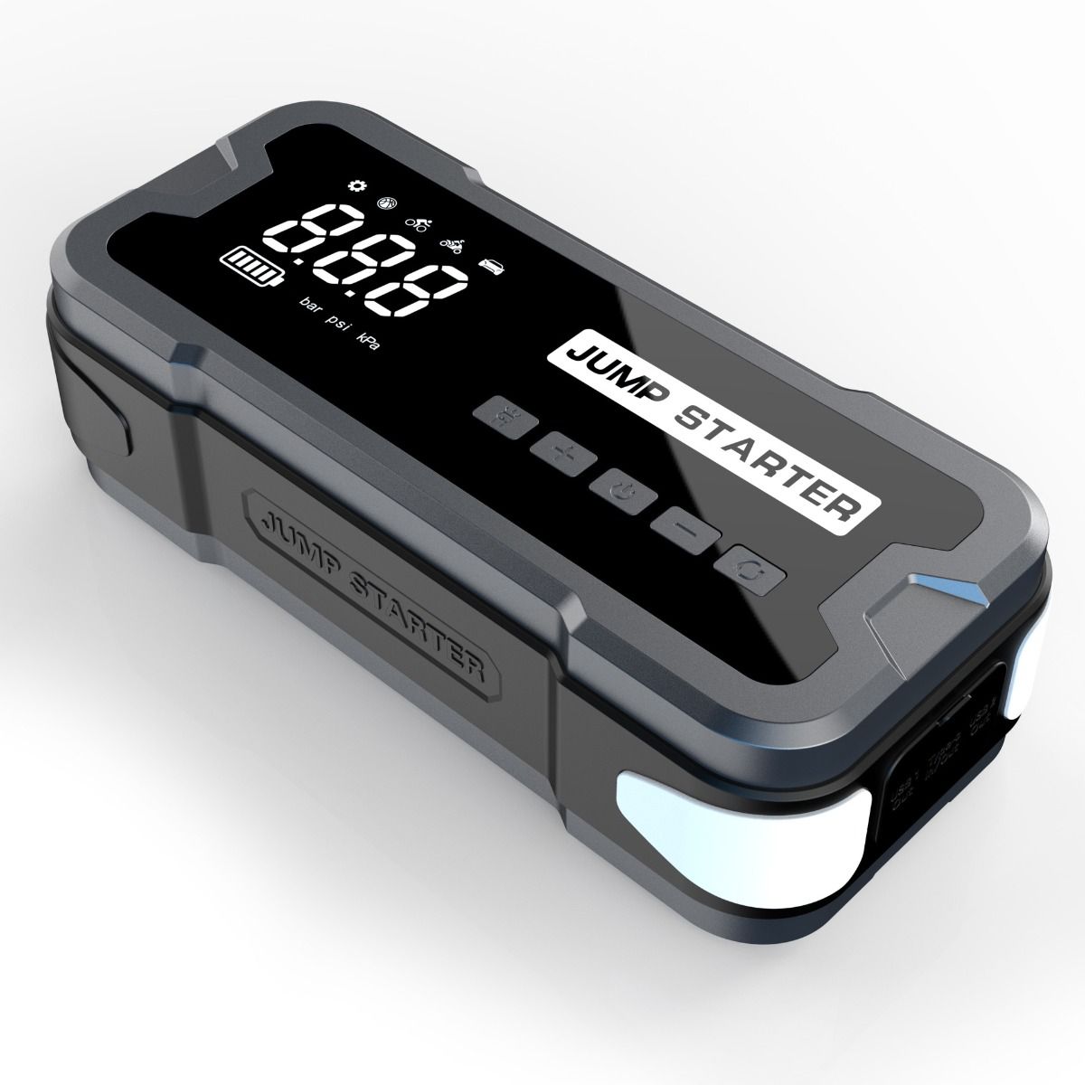 Draagbare startaccu powerbank met 2000A piekstroom, compact ontwerp voor autobatterijproblemen