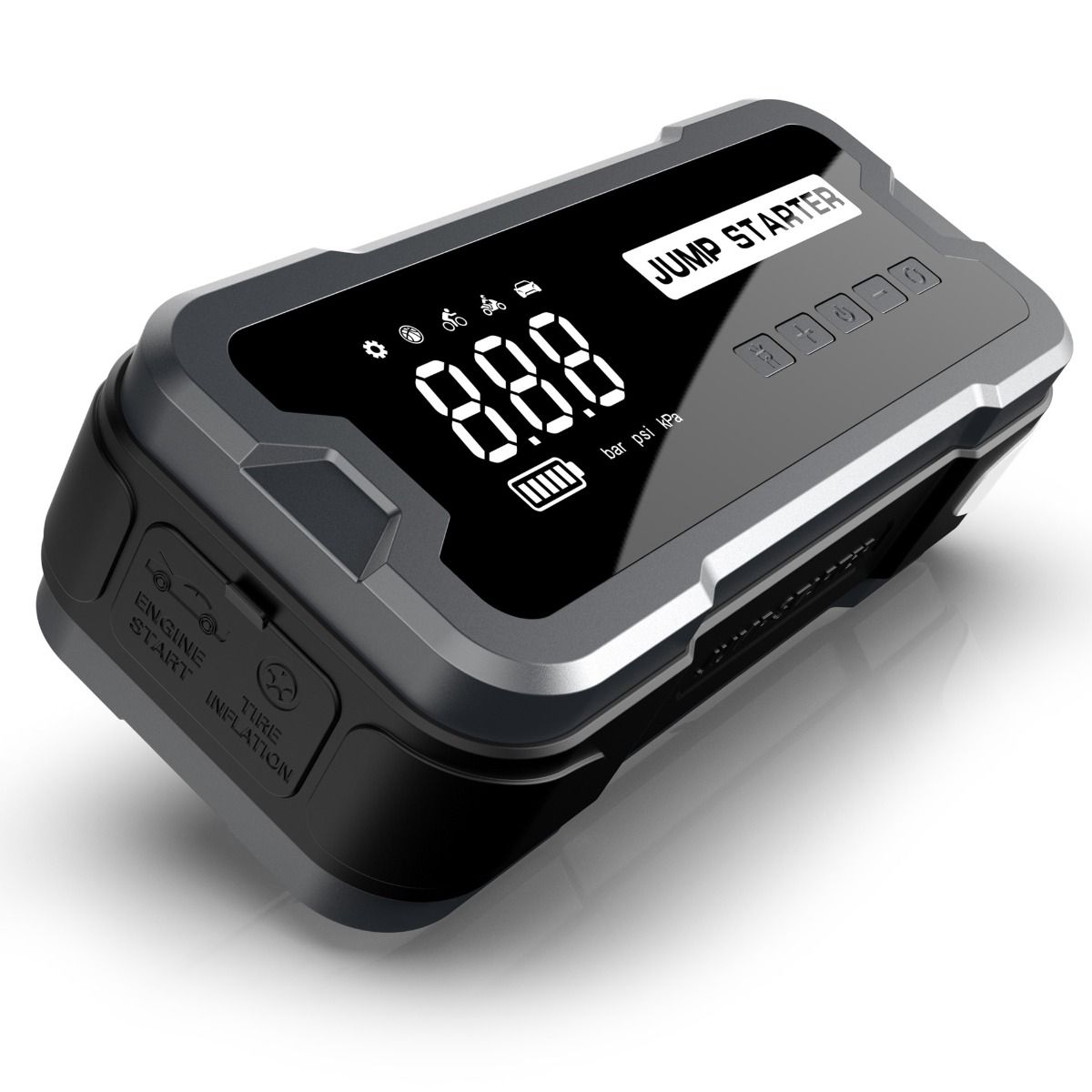 Draagbare startaccu powerbank met 2000A piekstroom, compact ontwerp voor autobatterijproblemen