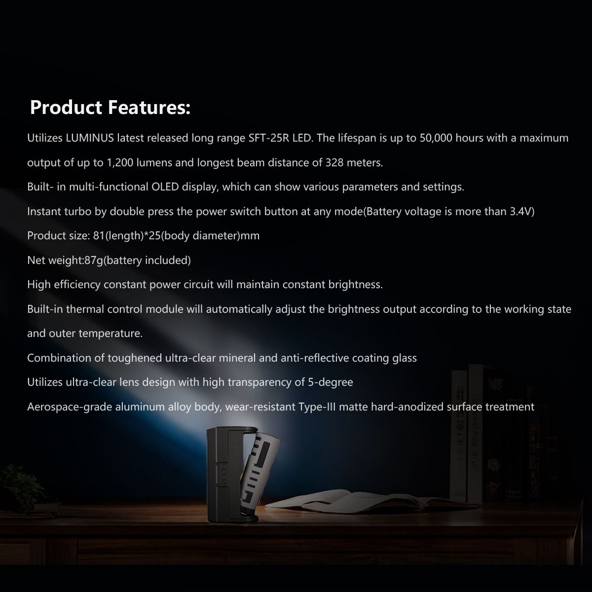 IMALENT LD35 1200 Lumen LED Type-C Oplaadbare EDC-zaklamp
