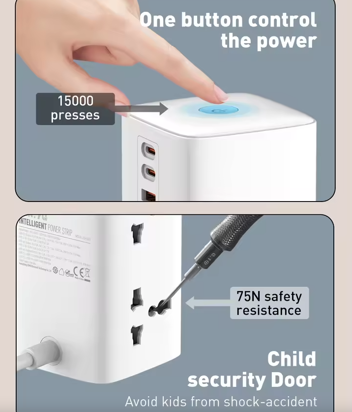 LDNIO Toren Multi Tap Kubus Stroomstrip Uitgangen 70W Oplaadstations 4 Uitgang Lijnfilter UK US EU Type Stekker Naar Universele Adapter