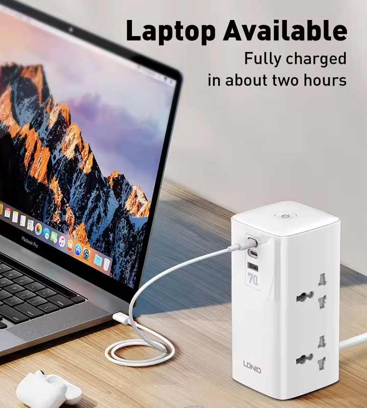 LDNIO Toren Multi Tap Kubus Stroomstrip Uitgangen 70W Oplaadstations 4 Uitgang Lijnfilter UK US EU Type Stekker Naar Universele Adapter