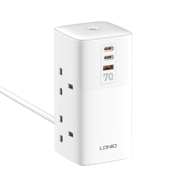 LDNIO Toren Multi Tap Kubus Stroomstrip Uitgangen 70W Oplaadstations 4 Uitgang Lijnfilter UK US EU Type Stekker Naar Universele Adapter