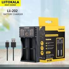 Liitokala Lii-202 Slimme Lader voor 18650 26650 21700 NiMH Lithium Batterijen Dubbele Kanalen USB Uitgang