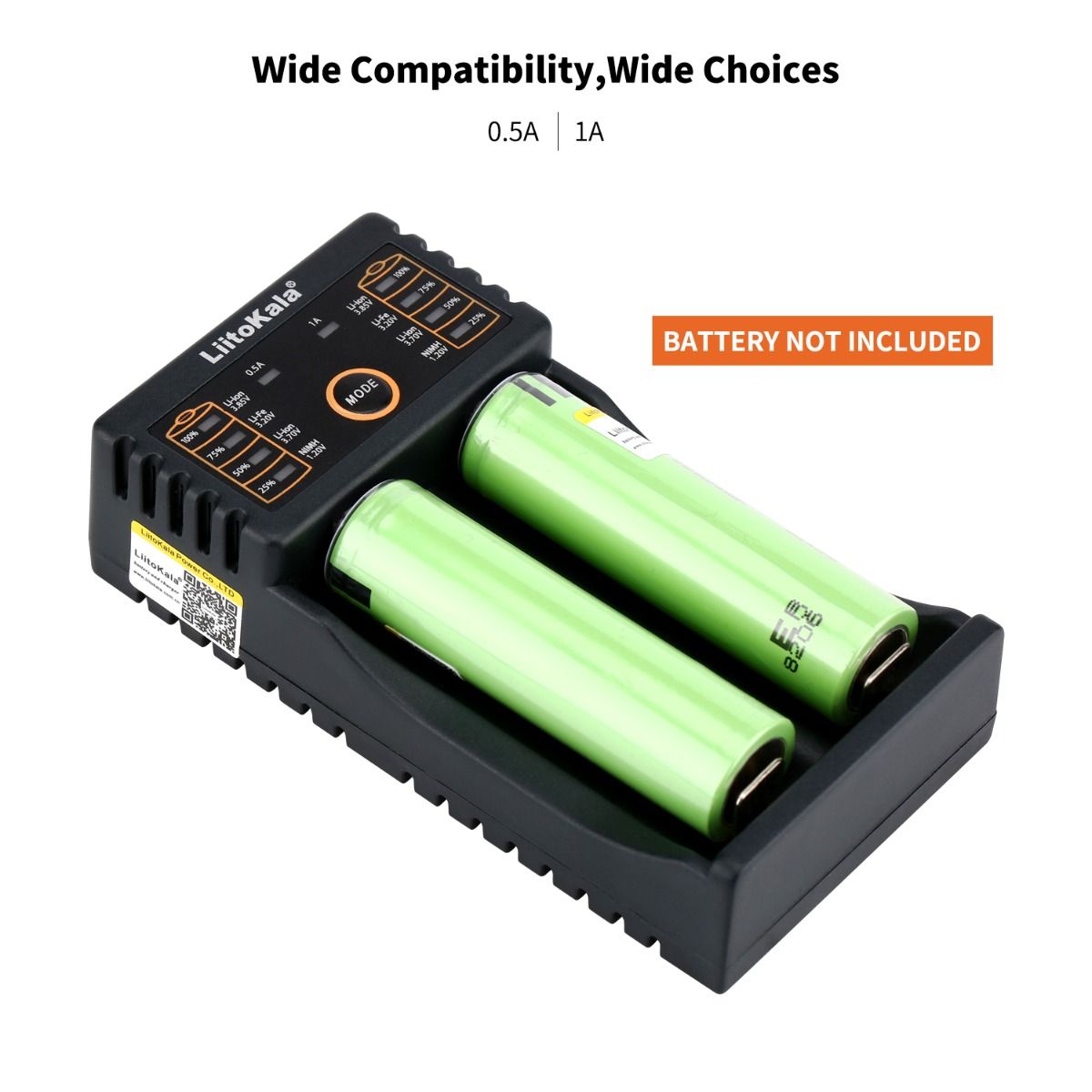 Liitokala Lii-202 Slimme Lader voor 18650 26650 21700 NiMH Lithium Batterijen Dubbele Kanalen USB Uitgang