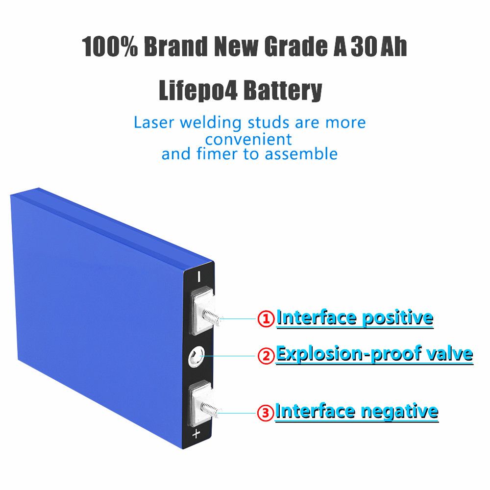 LiitoKala 3.2V 30Ah Lifepo4 accupakket 4S 12.8V hoge dichtheid voor elektrische voertuigen, zonne-energie, lange cycluslevensduur