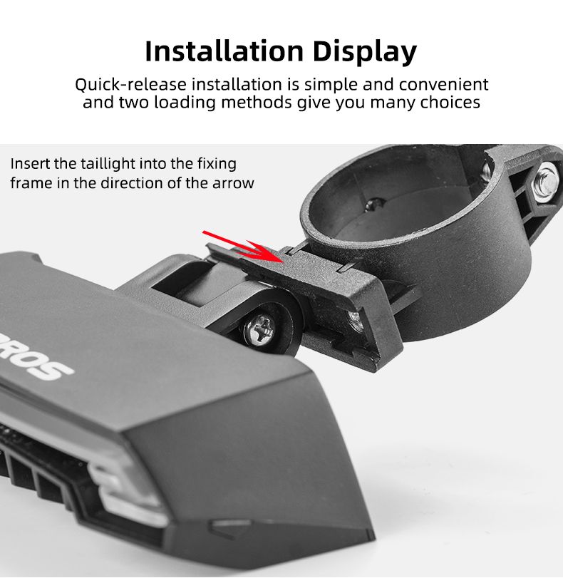ROCKBROS LKWD-R1 Fietslamp Slim USB LED met Draadloze Afstandsbediening Richtingaanwijzer Laserprojector voor Fietsveiligheid