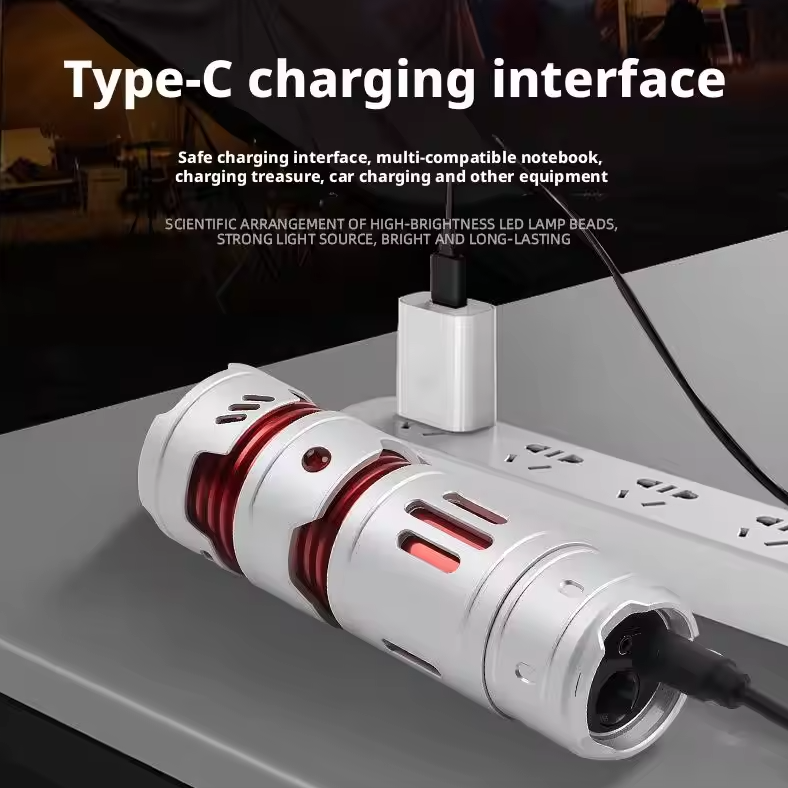 Draagbare mini-EDC USB-oplaadbare zaklamp voor broekzak en sleutelhanger