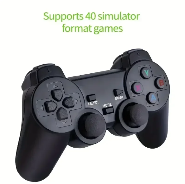 M8 Videogameconsole met dubbele 2.4G draadloze controllers, 10.000 retro gamesbibliotheek, PS1, Atari, 64G model