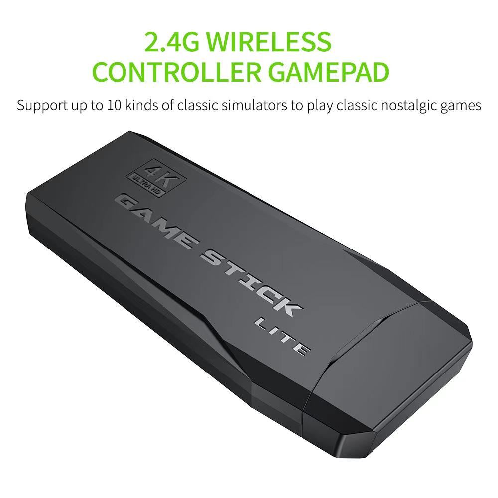 Retro Spelconsole 2.4G Dubbele Draadloze Controller 10.000 Spellen 64GB PS1 GBA Klassiekers 4K Kerstcadeau