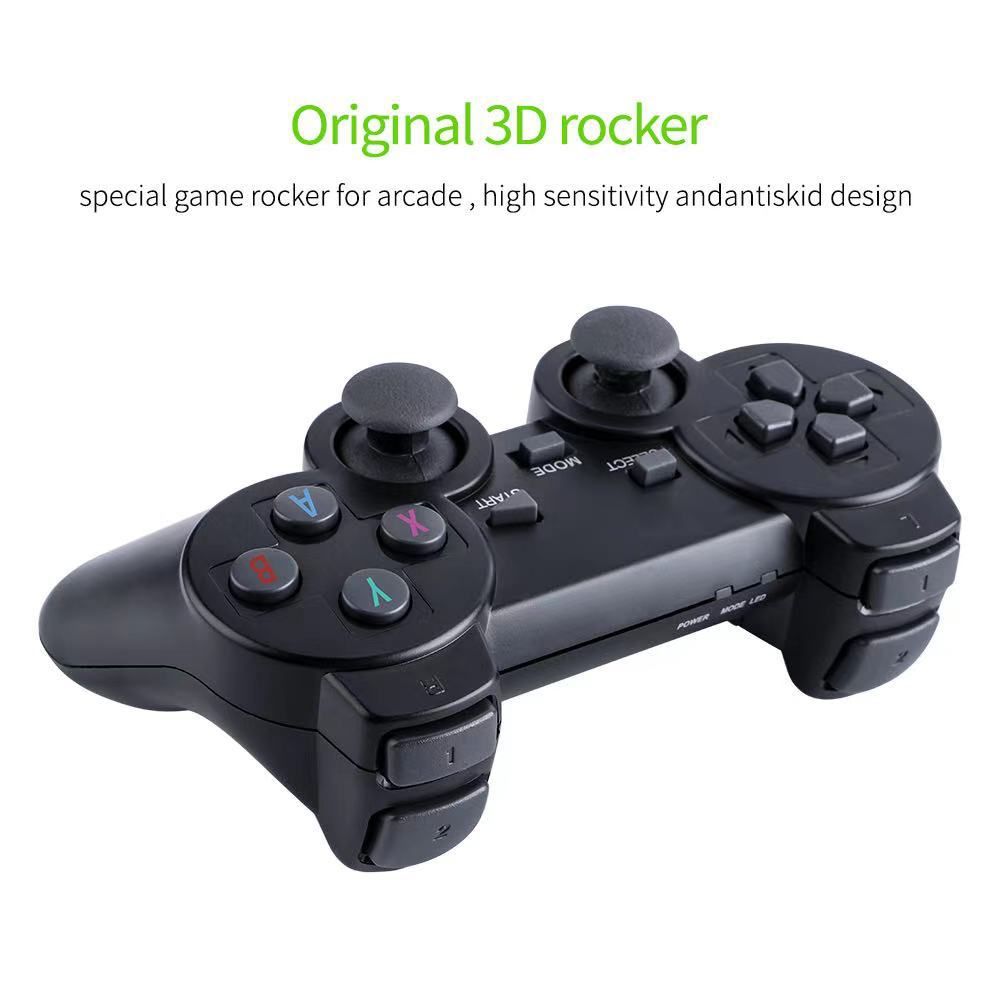 Retro Spelconsole 2.4G Dubbele Draadloze Controller 10.000 Spellen 64GB PS1 GBA Klassiekers 4K Kerstcadeau