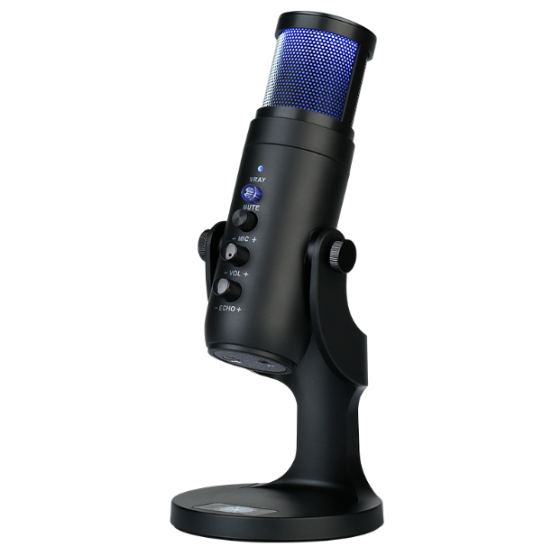MU900PRO RGB USB-microfoon voor streaming met dynamische RGB-verlichting en cardioïde opnamepatroon voor hoge geluidskwaliteit