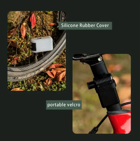 A2 Mini elektrische luchtpomp, snoerloze draagbare fietsinflator voor Presta- en Schrader ventiel, lichtgewicht fietsuitrusting