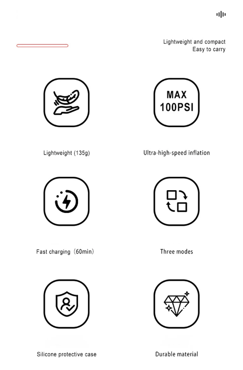 Mini fietspomp draagbare elektrische luchtpomp met oplaadbare batterij hoge precisie druksensor fietsers ideaal