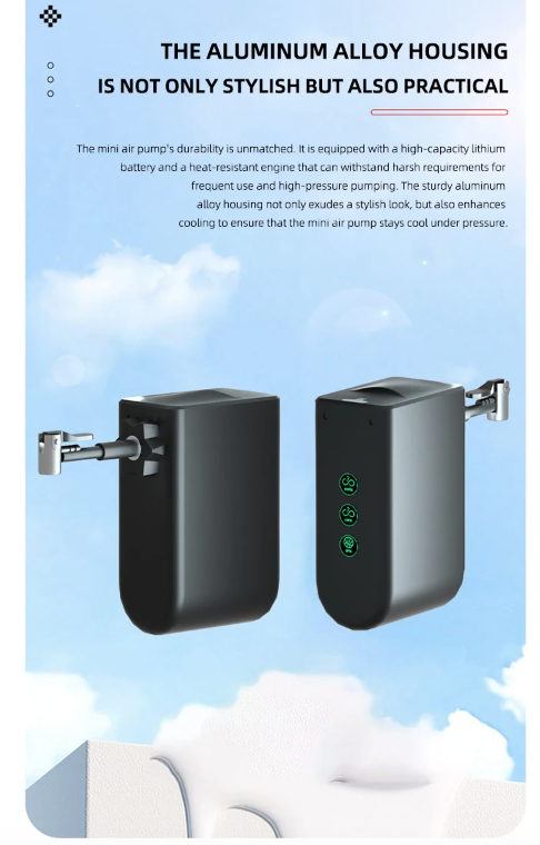 Mini fietspomp draagbare elektrische luchtpomp met oplaadbare batterij hoge precisie druksensor fietsers ideaal