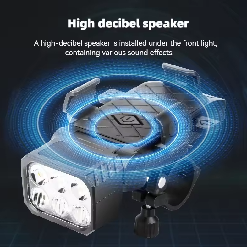 Fietskoplamp met Claxon & Telefoonhouder - Multifunctionele Telefoonhouderlamp - Fietsaccessoires