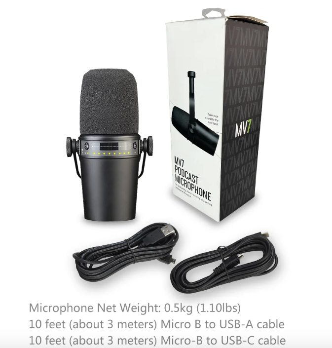 MV7 Professionele Dynamische Microfoon voor Podcasten Hoogwaardige Geluid en Veelzijdige Connectiviteit