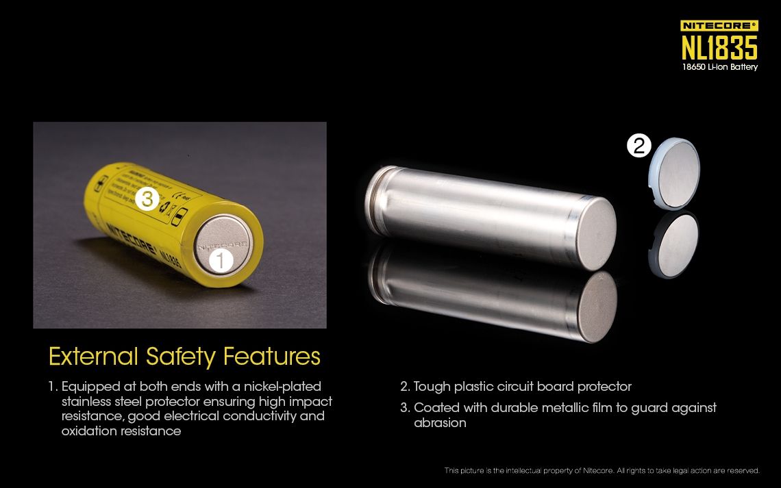 Nitecore 18650 NL1835 3500mAh Li-ion oplaadbare batterij voor langdurige stroom en betrouwbare prestaties