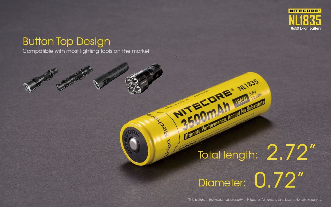 Nitecore 18650 NL1835 3500mAh Li-ion oplaadbare batterij voor langdurige stroom en betrouwbare prestaties