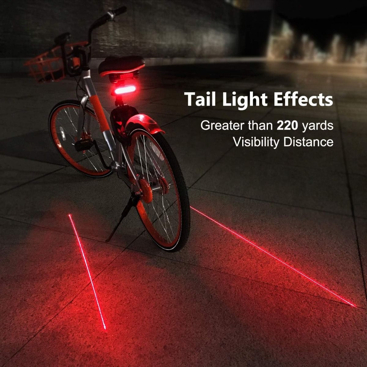 C1 Oplaadbaar fietsachterlicht LED - Afstandsbediening, Knipperlichten, Grondlijnwaarschuwing, Eenvoudige installatie voor fietsveiligheidswaarschuwingslicht