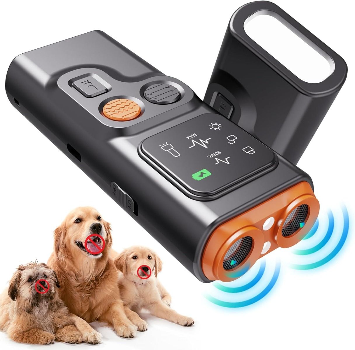 Bark Guard: Anti-blafapparaat met HD display & LED zaklamp voor diervriendelijke honden training