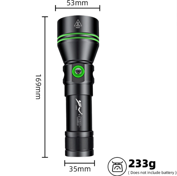 P70 Duiklamp, Duikzaklamp 5000 Lumen Superhelder, IPX8 Waterdichte Nachtduiklamp, 200 Meter Onderdompelbare Lamp