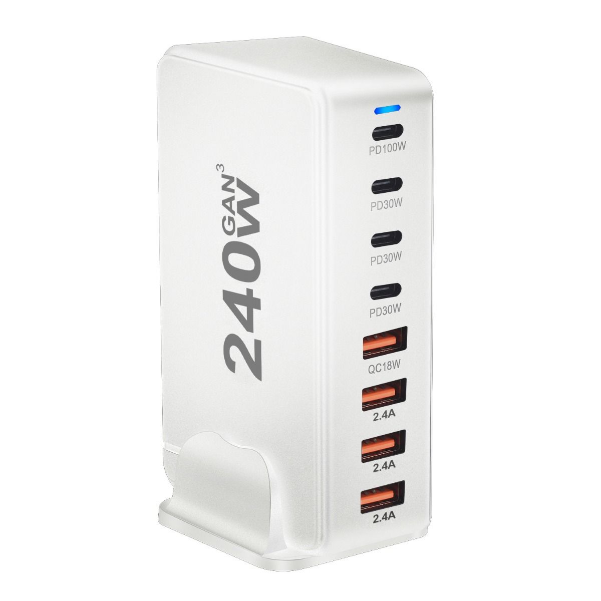 240W Desktop GaN-lader 8-poorts USB Type C PD Snel opladen Mobiele lader Slimme technologie Multi-apparaat hub