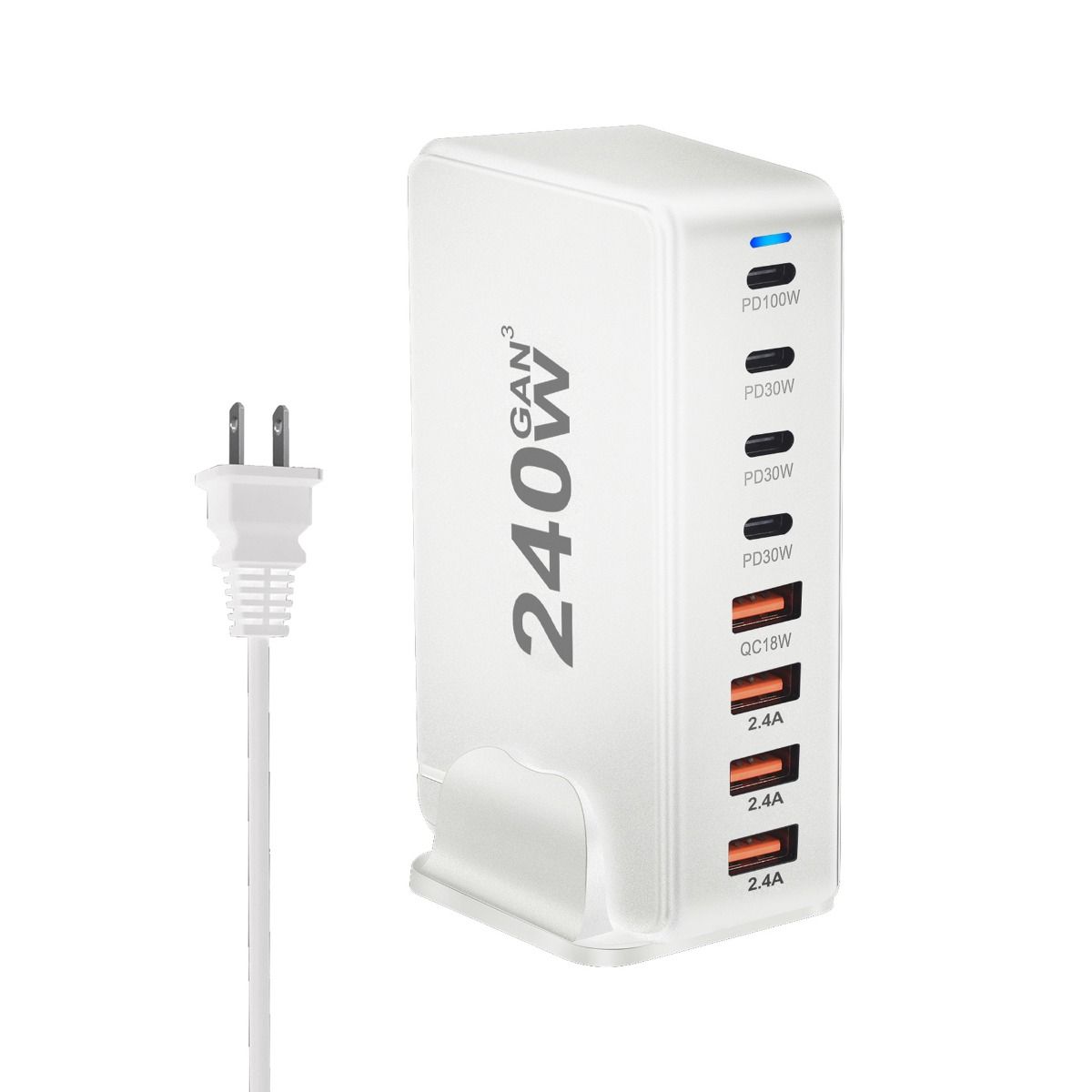 240W Desktop GaN-lader 8-poorts USB Type C PD Snel opladen Mobiele lader Slimme technologie Multi-apparaat hub