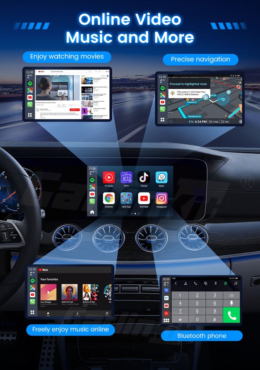 CarlinKit CarPlay Ai Box QCM6125 Android 13 Verbeter uw fabrieksgeïnstalleerde CarPlay draadloze connectiviteit