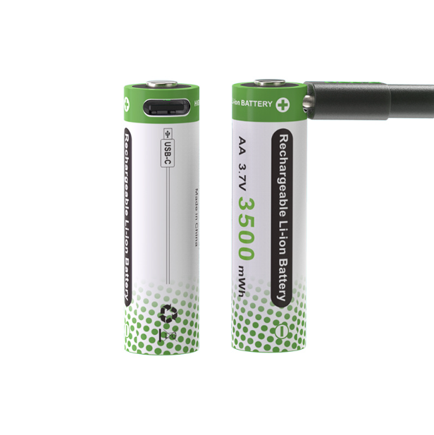 3.7V AA 3500mWh Type-c oplaadbare batterij