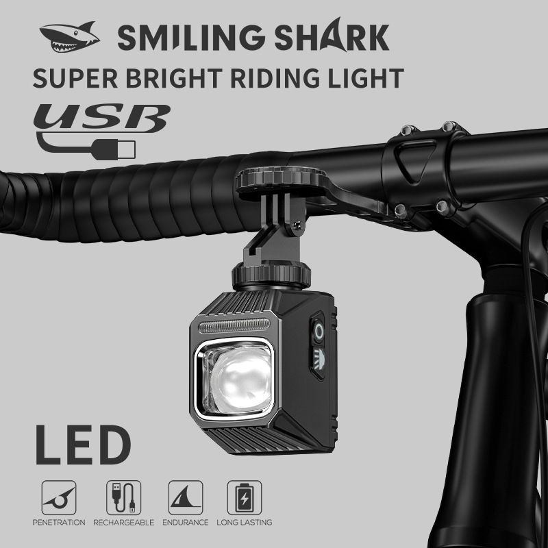 SMILING SHARK EVO1700 Fietskoplamp USB-C Oplaadbaar Waterdicht Multi-Mode LED Fietslamp