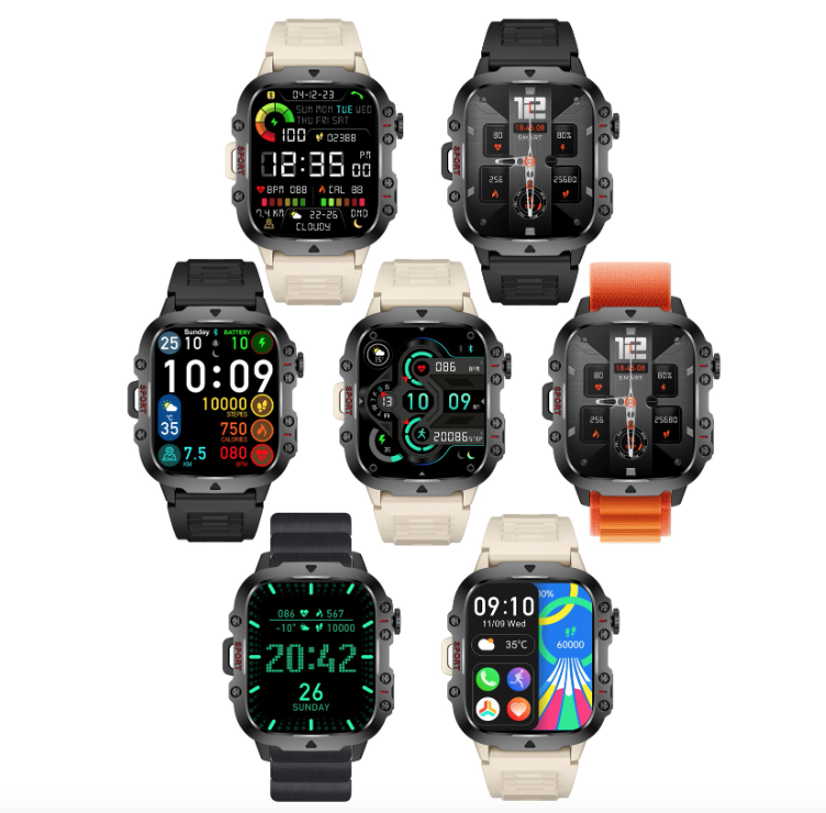 QX11 Smart Horloge Mannen | 1.96" Buitensporten Smartwatch met Bluetooth bellen & Gezondheid Monitor | IP68/5ATM Fitness Tracker