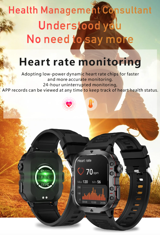 QX11 Smart Horloge Mannen | 1.96" Buitensporten Smartwatch met Bluetooth bellen & Gezondheid Monitor | IP68/5ATM Fitness Tracker