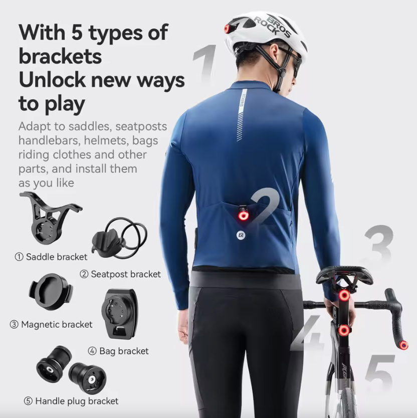 ROCKBROS R0 Stuuruiteinde Plug Fietslicht Type-C MTB Wegwielrennen Achterlicht