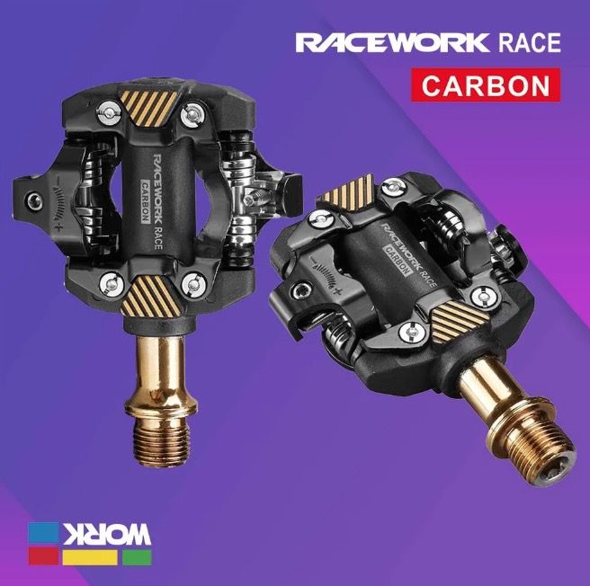RACEWORK MTB Zelfsluitende SPD Pedalen Duurzaam Chroomstaal Lichtgewicht Comfortabel Fietsaccessoires